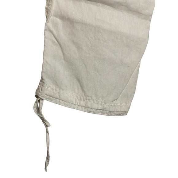 RW & Co White Cargo Pockets Capris Linen 2 - Picture 10 of 16